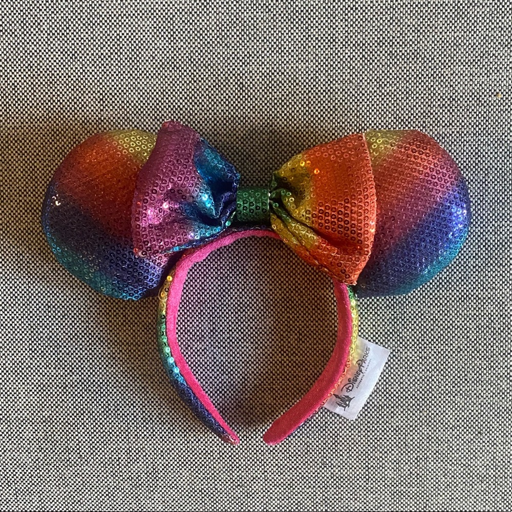 Rainbow sequin Minnie Mouse Ears